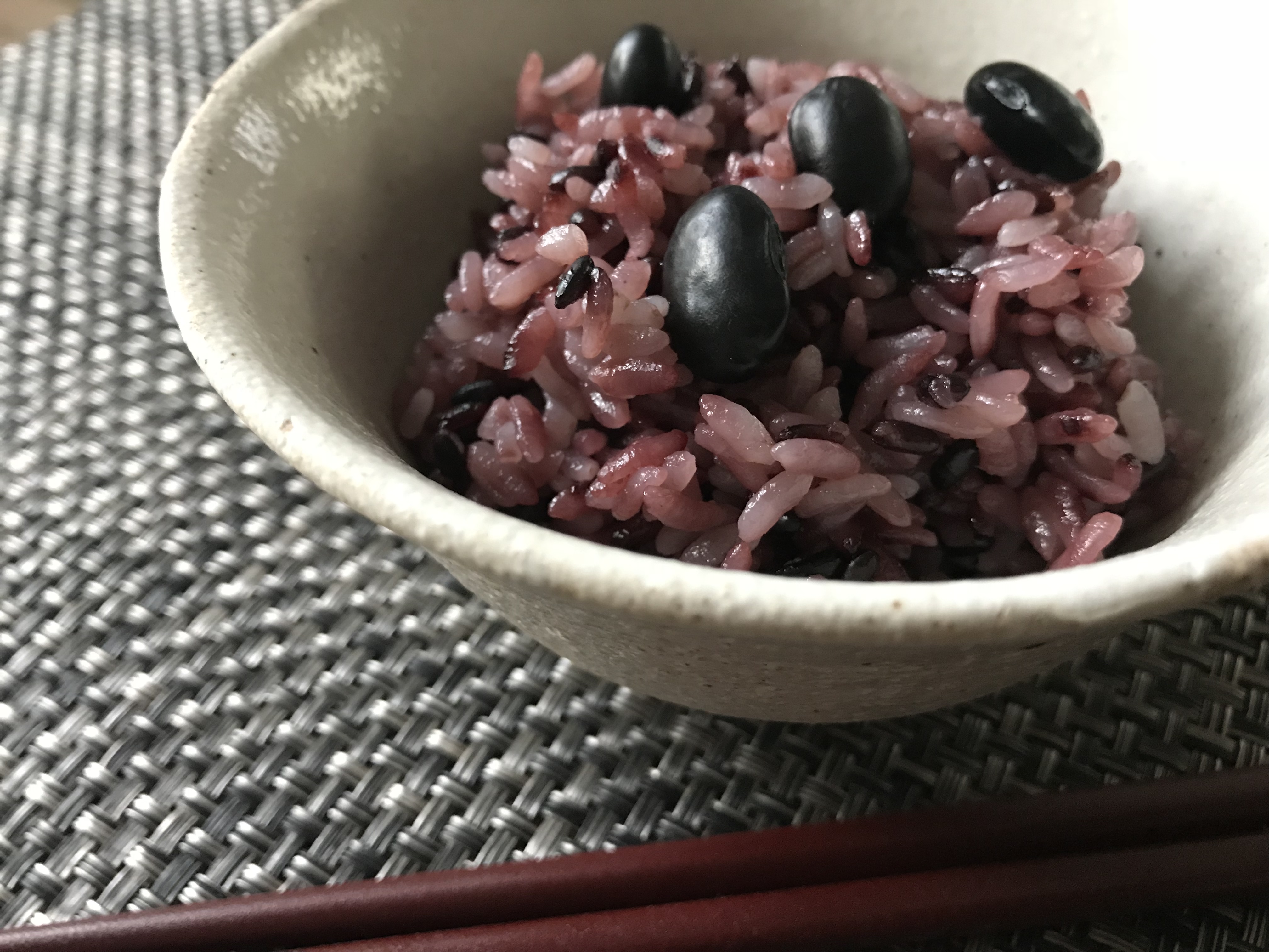 黒米と黒大豆のご飯